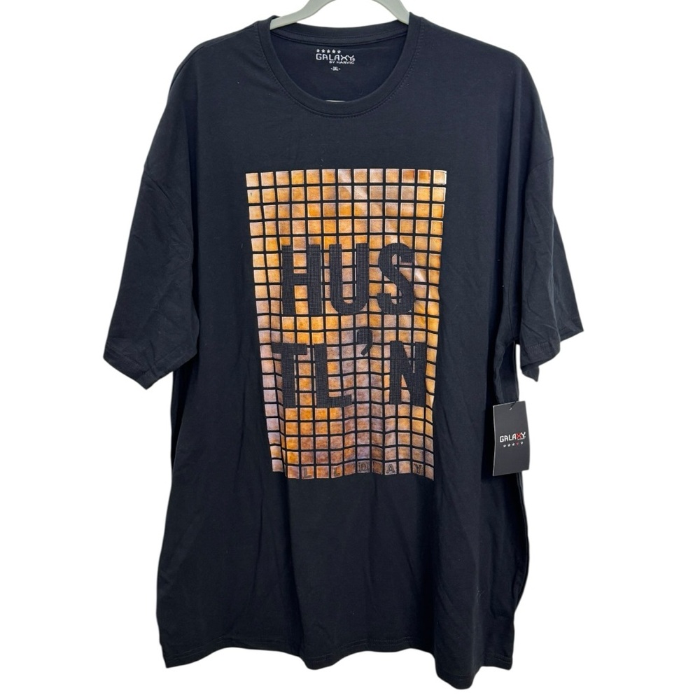 Galaxy By Harvic Black and Orange Graphic Tee Size 3XL